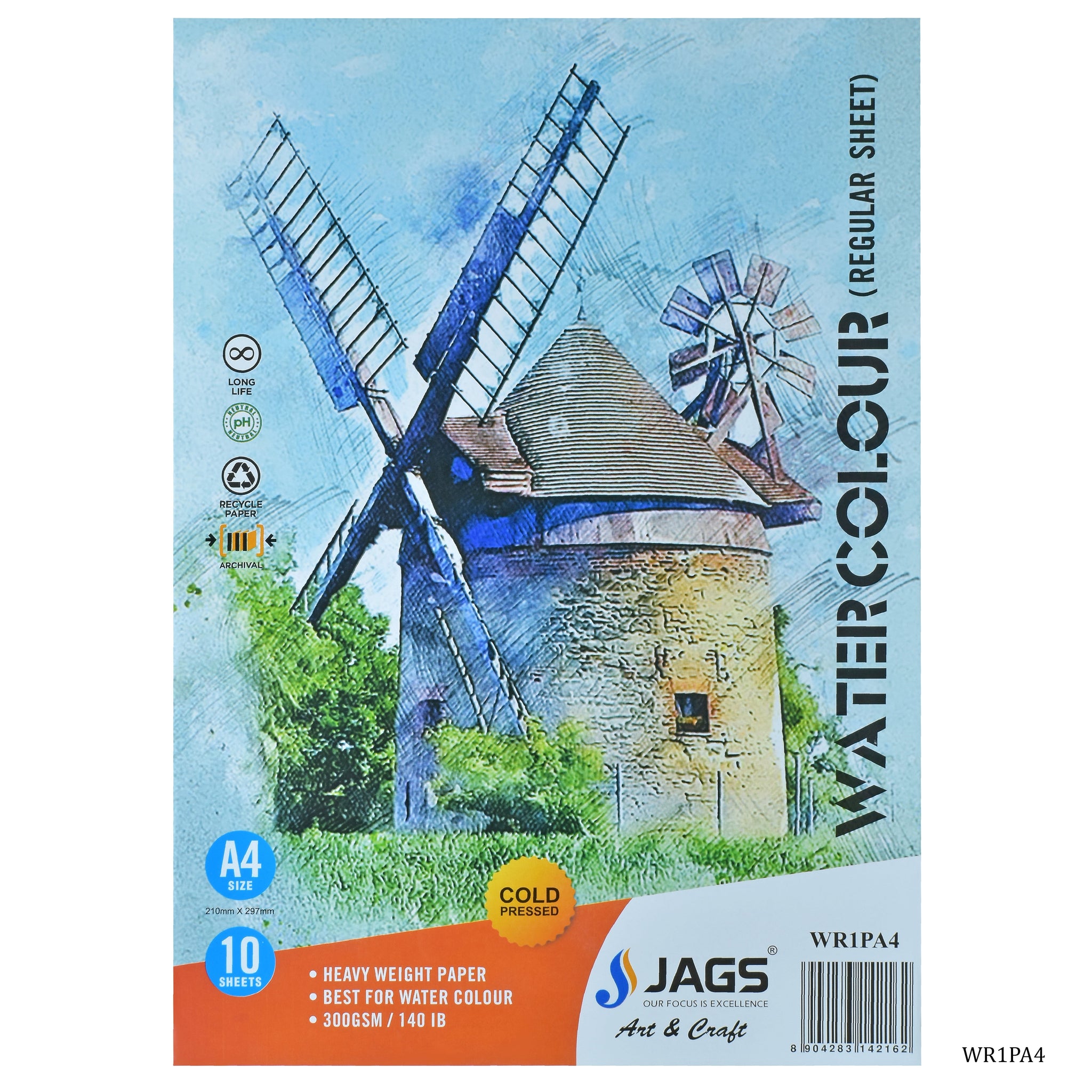 jags-mumbai Paint & Colours Watercolorsheet Regular contain 10 unit Sheet 300Gsm A4