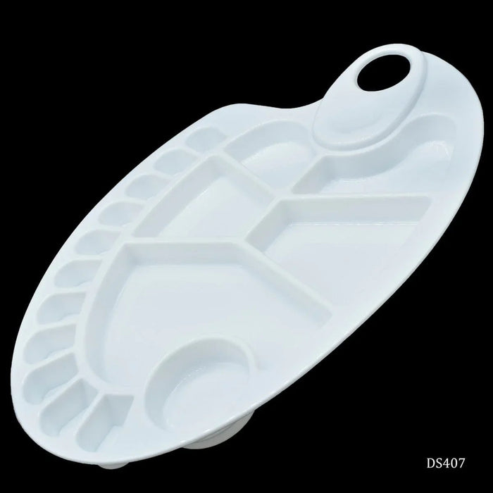 Plastic Oval Kidney Shaped 20 Well Painting Palette,30 x 19 cm