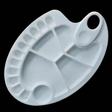 Plastic Oval Kidney Shaped 20 Well Painting Palette,30 x 19 cm
