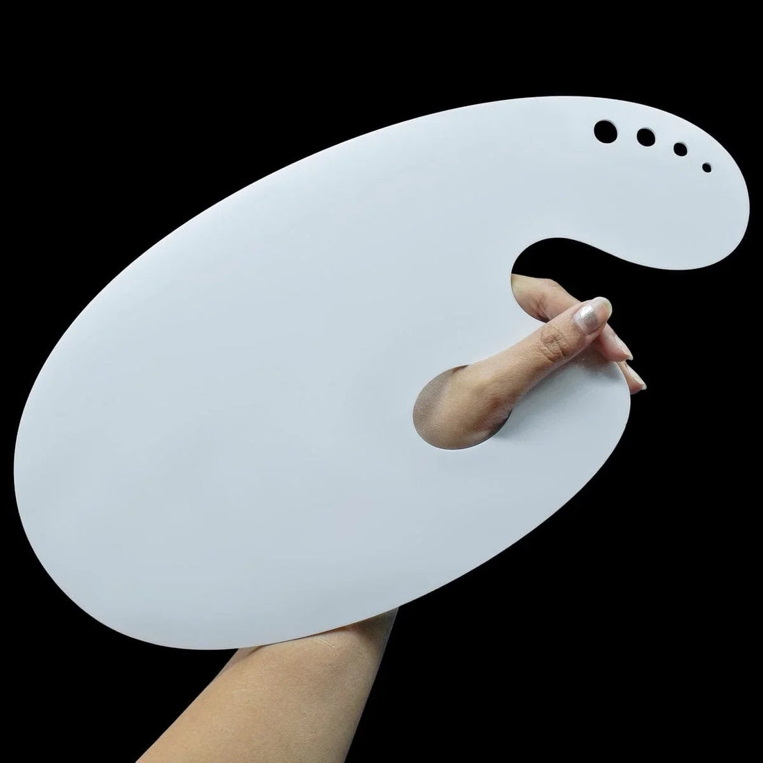 jags-mumbai Painting Palette PurePalette: Medium Size 14x8 White Oval Acrylic Palette - Minimalistic Elegance for Artistic Expression