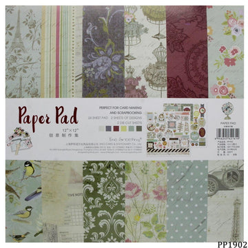 24 Sheets Greeting Paper Pad  (12x12)