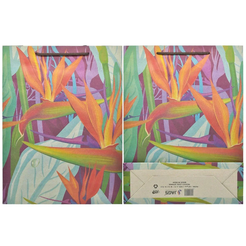 jags-mumbai Paper Bags Eco Friendly Paper Bag Medium 12.2 X 7.2 African Fl EFPBM08 Pack of 10 Pcs