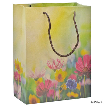 jags-mumbai Paper Bags Eco Friendly Paper Bag Small 9.6X7.2 Flower EFPBS04 Pack of 12 pcs