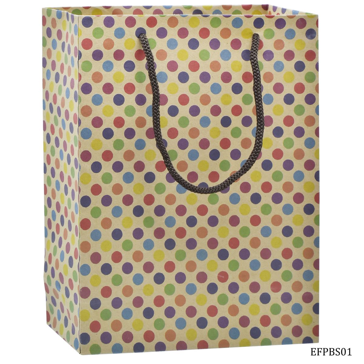 jags-mumbai Paper Bags Eco Friendly Paper Bag Small 9.6X7.2 inches  Polka Dot EFPBS01 Pack of 12 Pcs