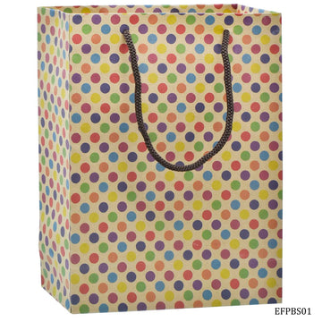 Eco Friendly Paper Bag Small 9.6X7.2 inches  Polka Dot EFPBS01 Pack of 12 Pcs