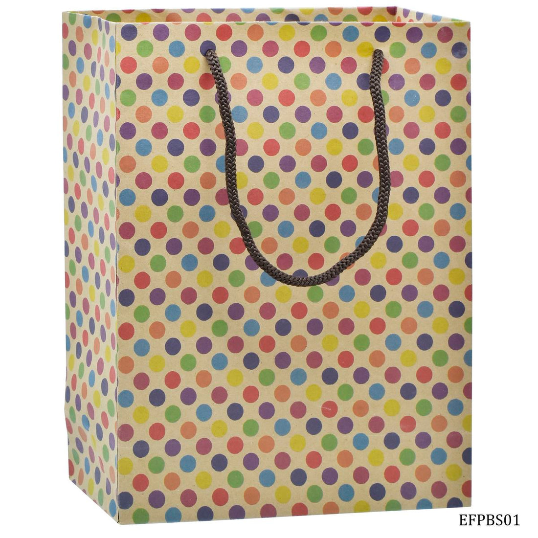 jags-mumbai Paper Bags Eco Friendly Paper Bag Small 9.6X7.2 inches  Polka Dot EFPBS01 Pack of 12 Pcs