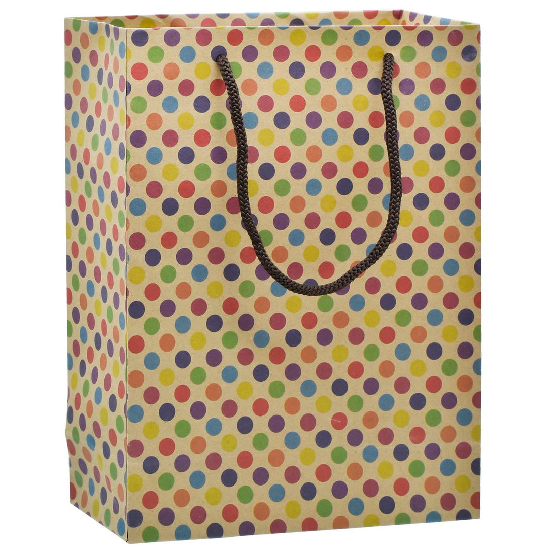 jags-mumbai Paper Bags Eco Friendly Paper Bag Small 9.6X7.2 inches  Polka Dot EFPBS01 Pack of 12 Pcs