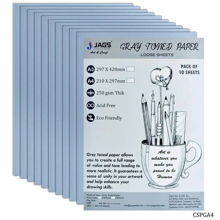 Card Stock Paper Gray A4 250Gsm 10Sheet