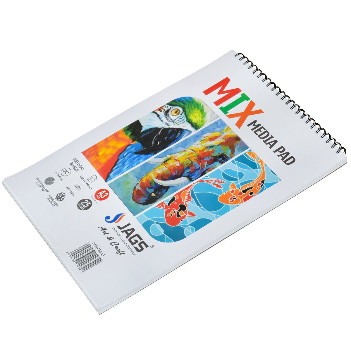 jags-mumbai paper Mix Media Pad Pack oF 25 Sheets 250 Gsm A3 MMP20A3