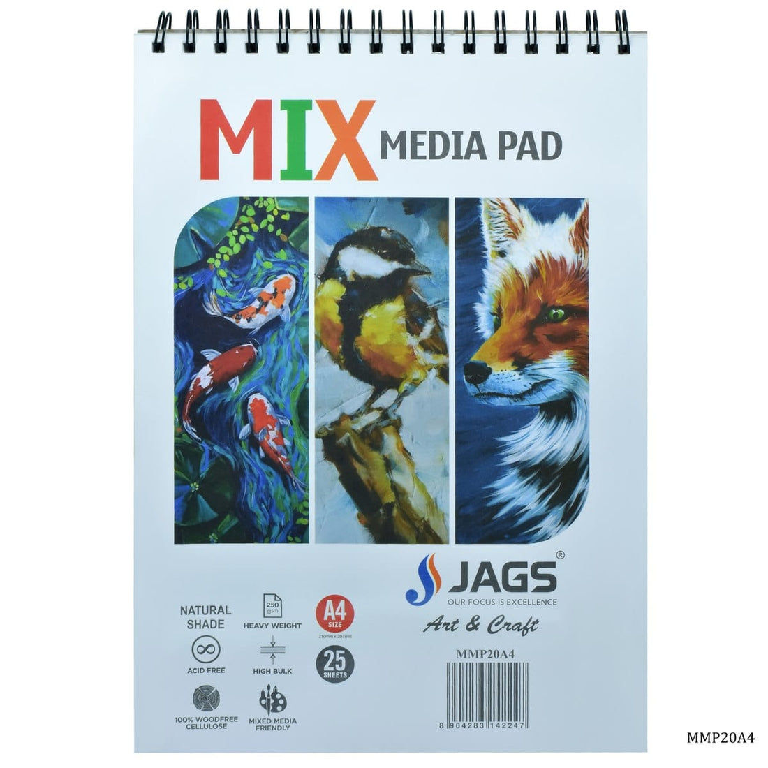 jags-mumbai paper Mix Media Pad Pack Of 25 Sheets 250 Gsm A4 MMP20A4