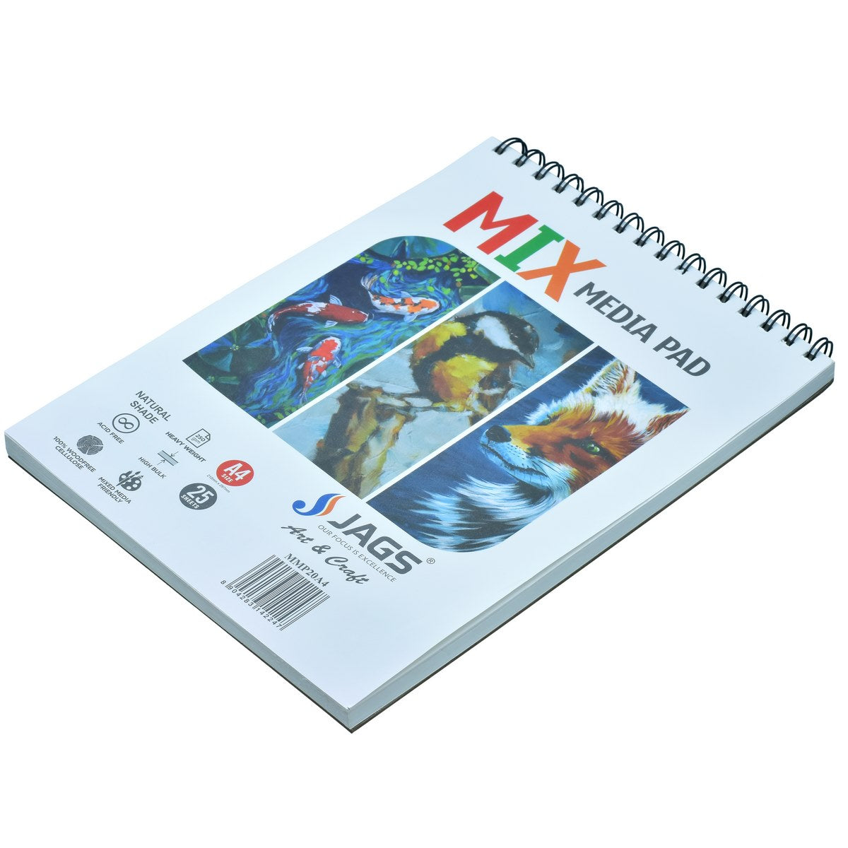jags-mumbai paper Mix Media Pad Pack Of 25 Sheets 250 Gsm A4 MMP20A4