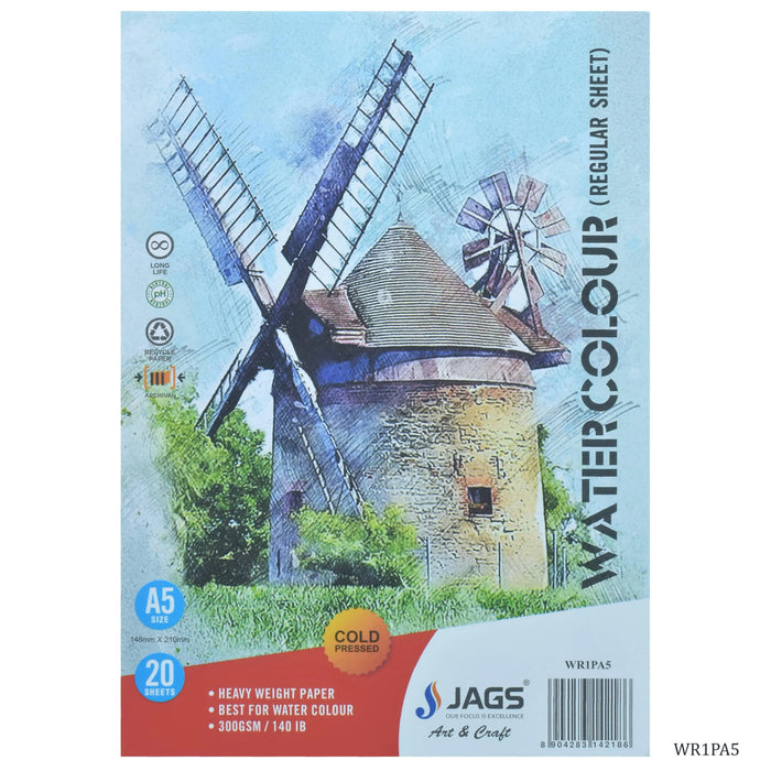 Premium Cold Pressed Watercolor Paper - A5 Size, 300 GSM - 20 Sheets