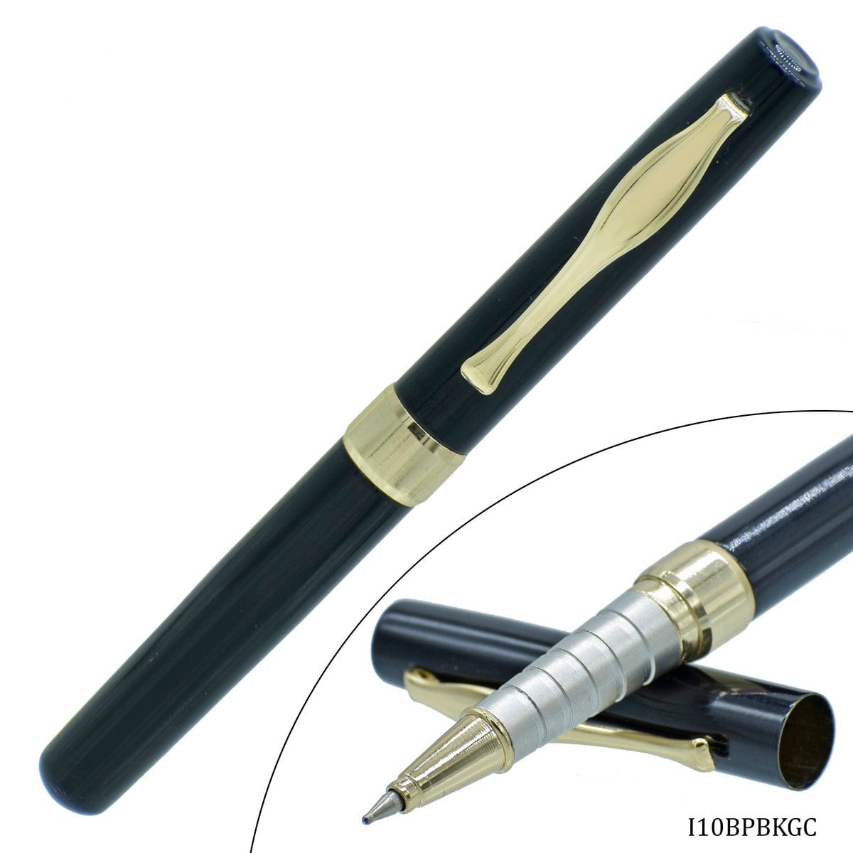 jags-mumbai Pen Ball Pen Mini Full Black Gold Clip I10