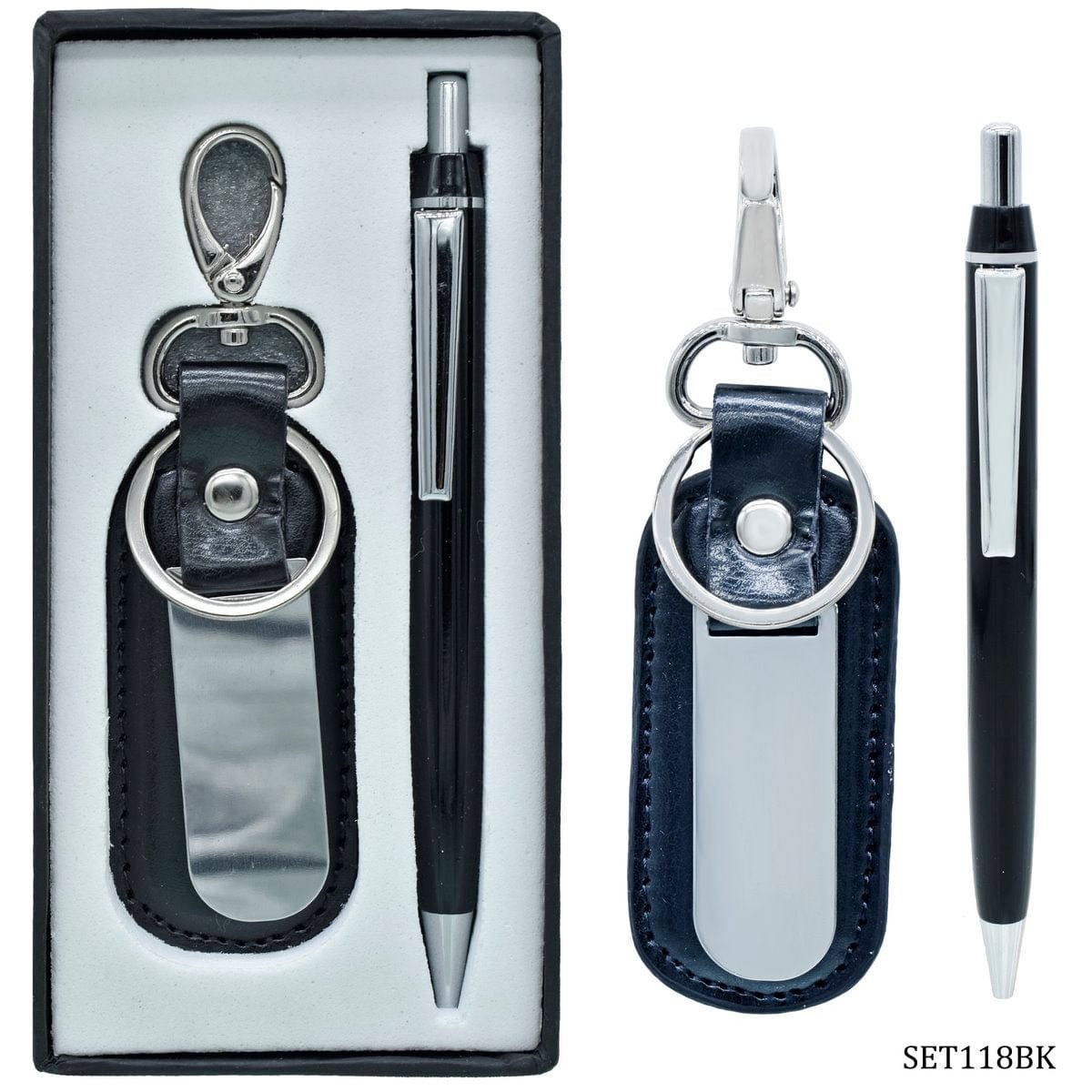 jags-mumbai Pen "Elegant and Versatile: Black Keychain with Pen Gift Set (SET118BK)"