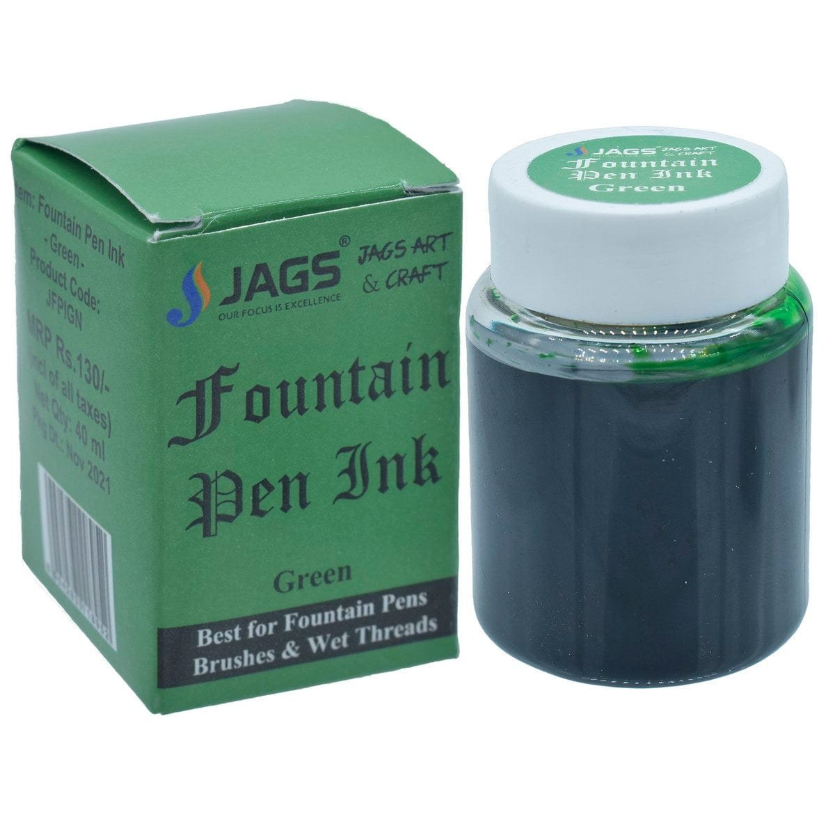 jags-mumbai Pen Fountain Pen Inks 40ML Green