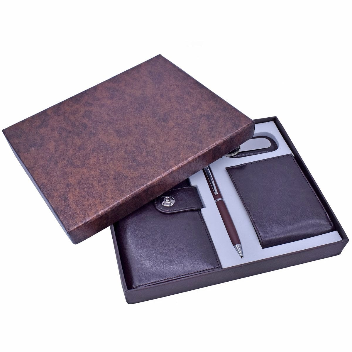 jags-mumbai Pen Gifts Set Keychain Pen Wallet Gents & Ladies Brown