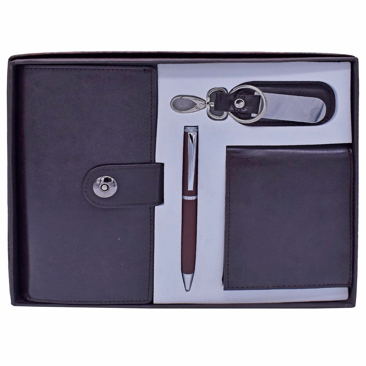 jags-mumbai Pen Gifts Set Keychain Pen Wallet Gents & Ladies Brown