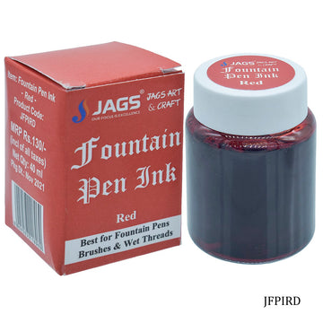 Jags Fountain Pen Ink Bottle 40ML Red