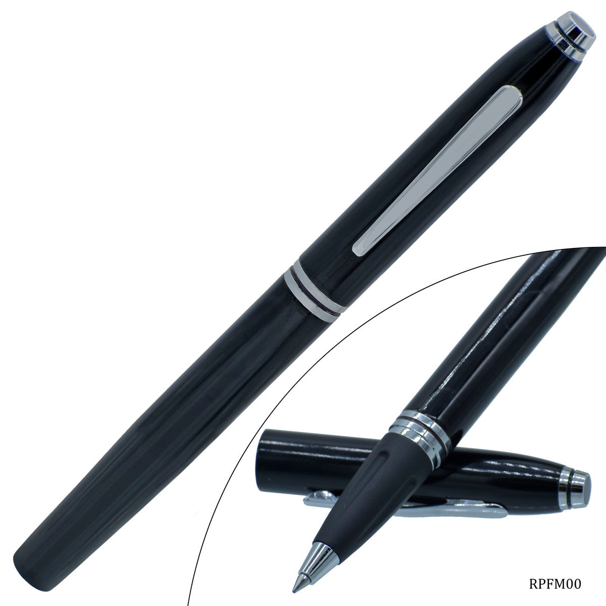 jags-mumbai Pen Roller Pen Flora Magnetic Black Gold Clip