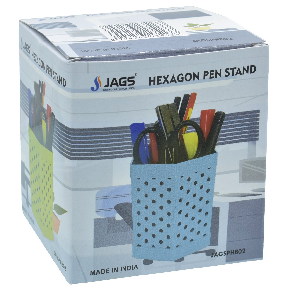 jags-mumbai Pen Stand Jags Plastic Pen Stand Hexagon JAGSPH802