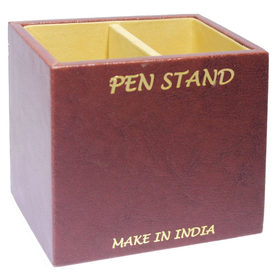 jags-mumbai Pen Stand Leather Pen Stand (Square 2X1 Cherry)