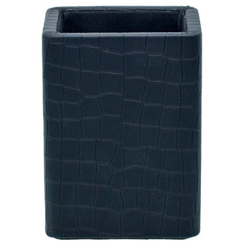 jags-mumbai Pen Stand Leather Pen Stand Square Crocodile Black Tumbler