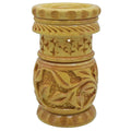 jags-mumbai Pen Stand Pen Stand Wooden Finish Round Flower Design