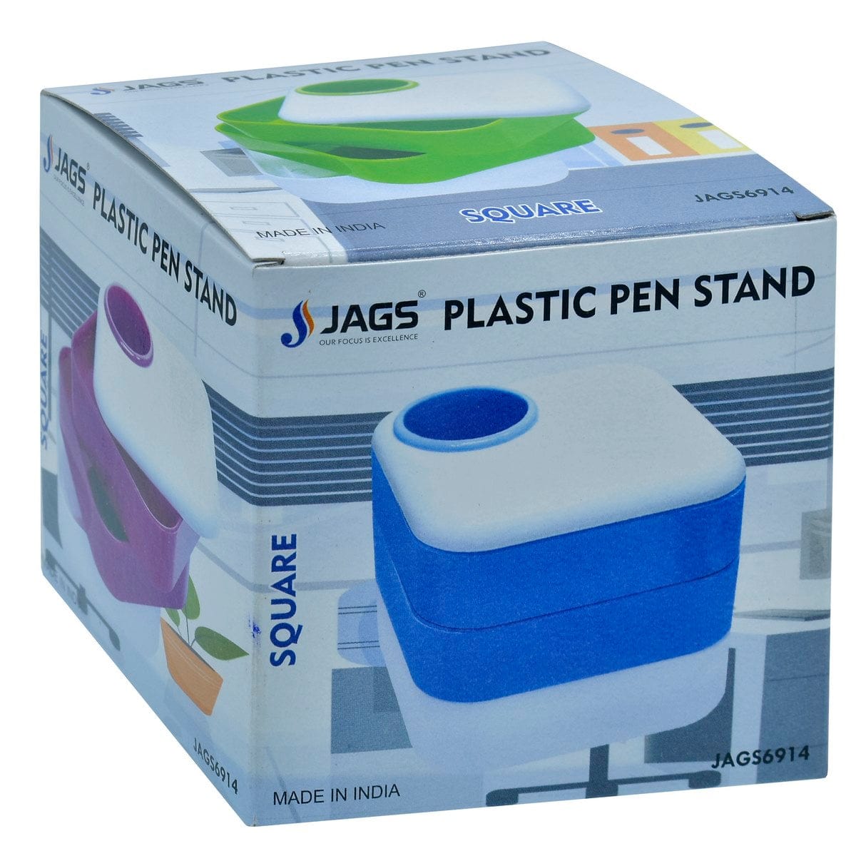 jags-mumbai Pen Stand Plastic Pen Stand Square JAGS6914