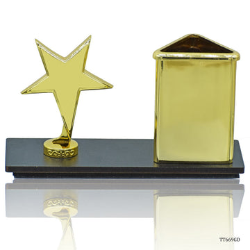 Desktop Top Star With Pen Stand Gold
