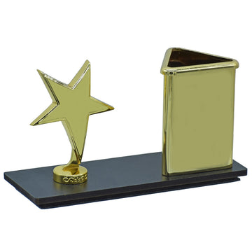 Desktop Top Star With Pen Stand Gold