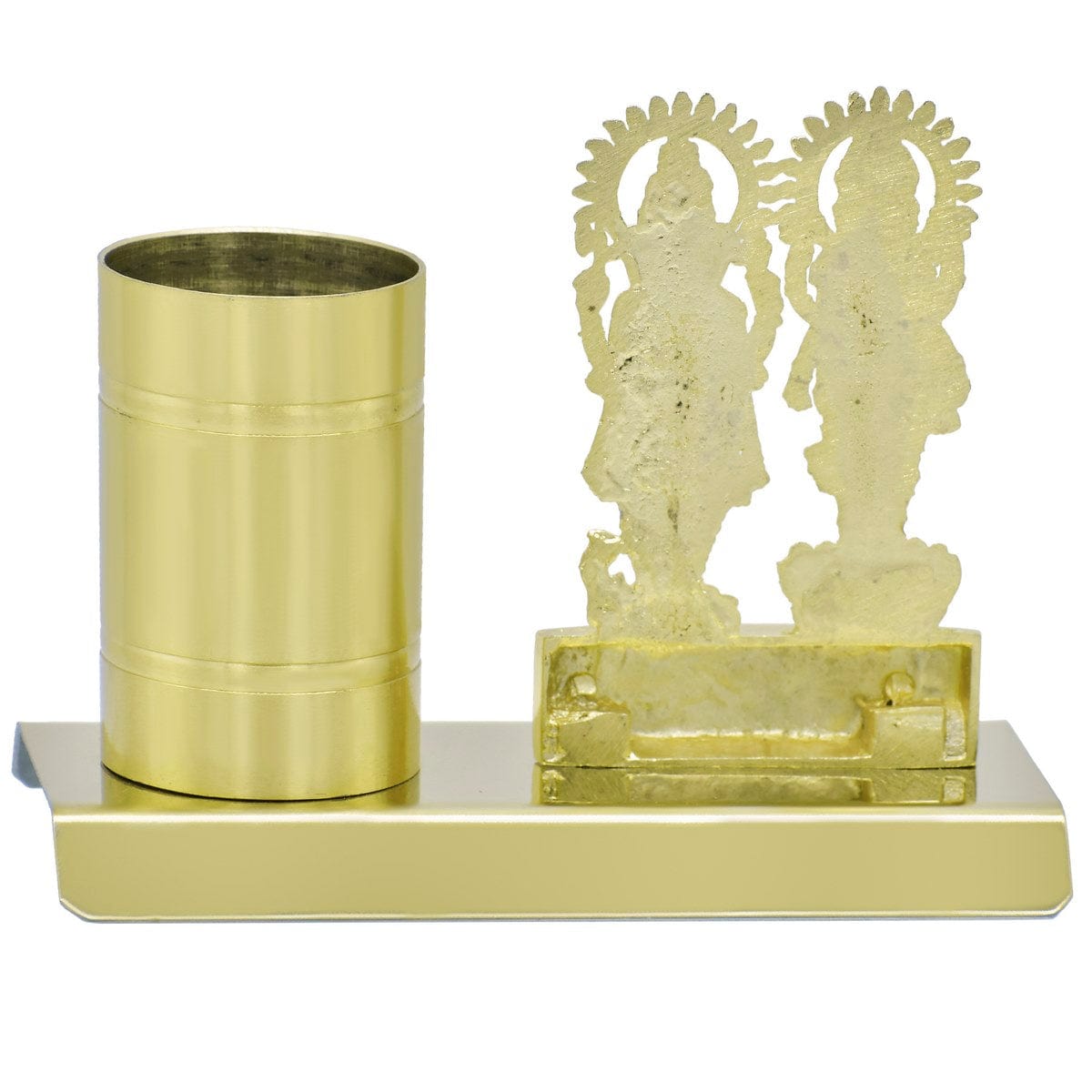 jags-mumbai Pen Stands Destop Top Gold Shri Laxmi Ganesh With Pen Stand TT659