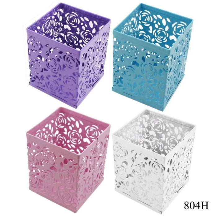 Pen Stand Metal Colourful Square