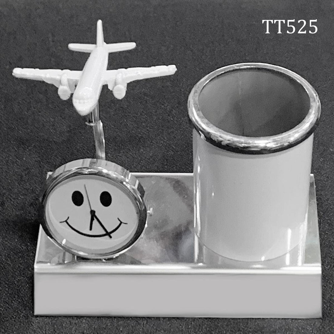 jags-mumbai Pen Stands Pen Stand With Watch With Air Craft White TT525WE