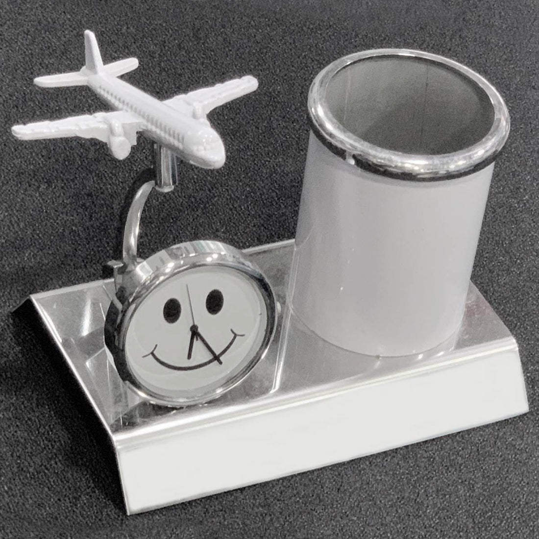 jags-mumbai Pen Stands Pen Stand With Watch With Air Craft White TT525WE