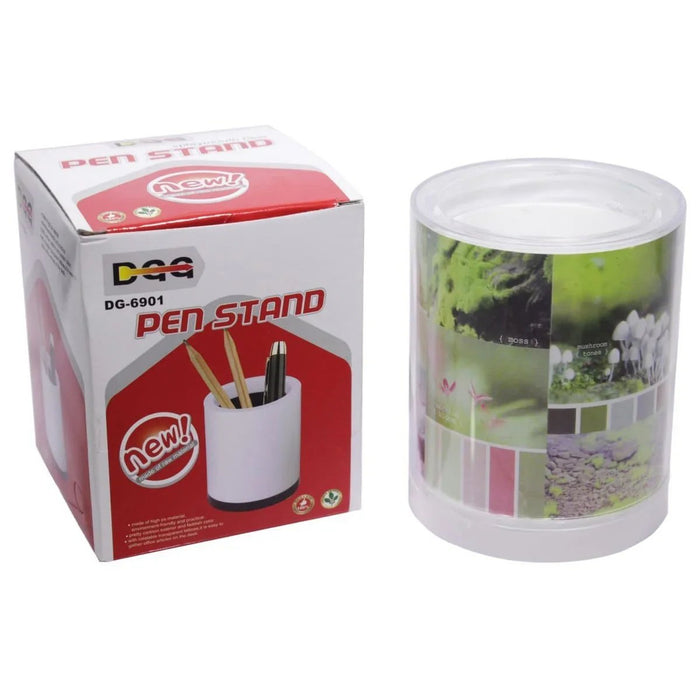 Plastic Pen Stand Round Transparent