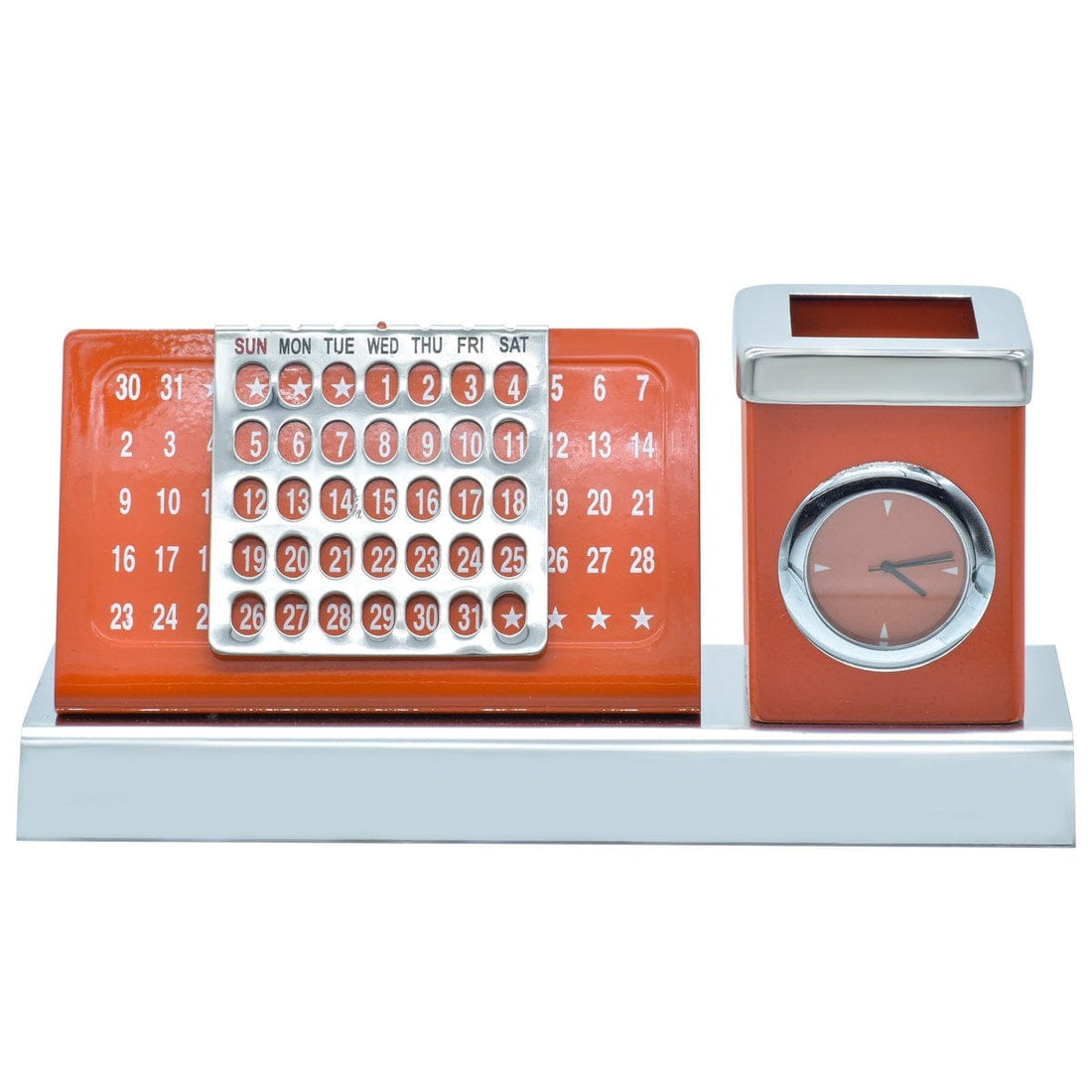 jags-mumbai Pen Stands Table Top Calender Pen Stand Orange