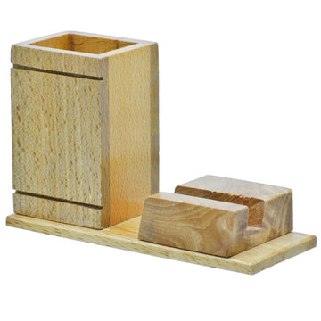 Wooden Pen Stand With Mobile Stand