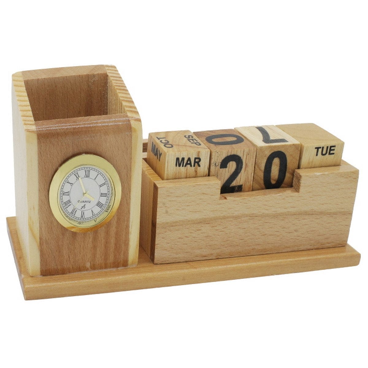 jags-mumbai Pen Wooden Table With Life Time CalendarPenHold DW5204