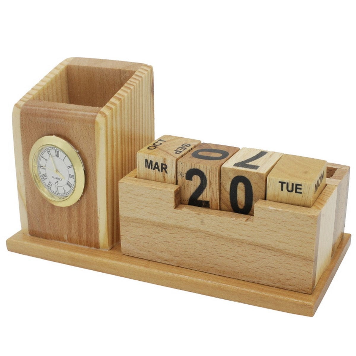 jags-mumbai Pen Wooden Table With Life Time CalendarPenHold DW5204