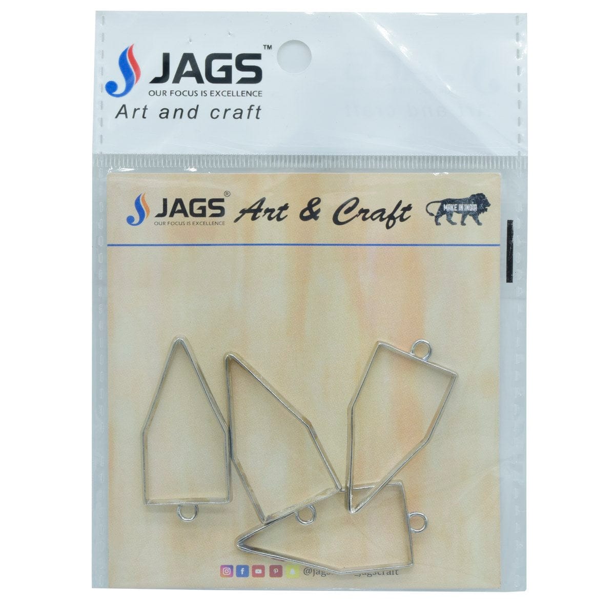 jags-mumbai Pencil Bezels frames for Resin (Pack of 4)- Silver Pencil