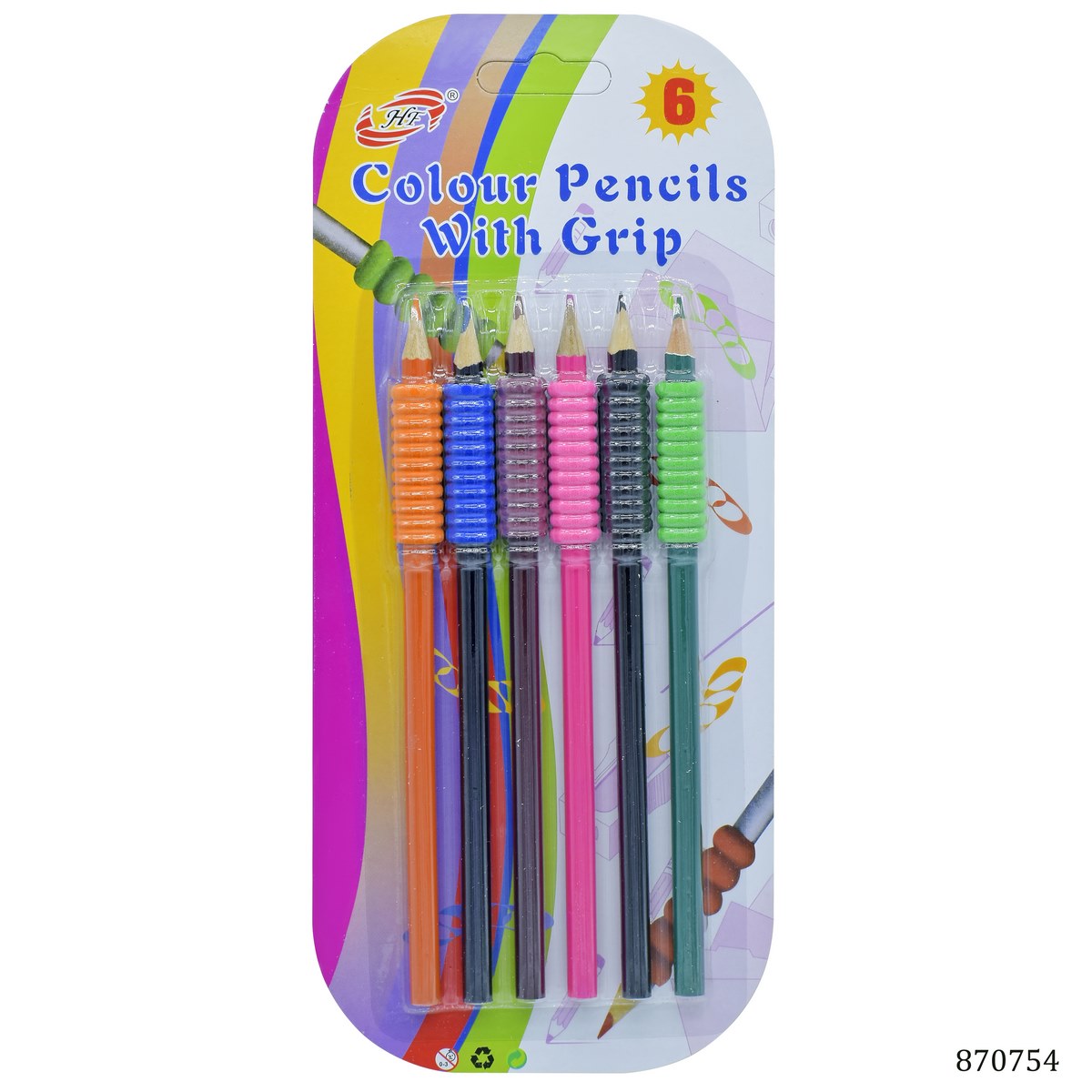 jags-mumbai Pencil Colour Pencil With Grip  Set Of 6Pcs 870754