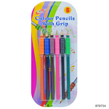 Colour Pencil With Grip  Set Of 6Pcs 870754