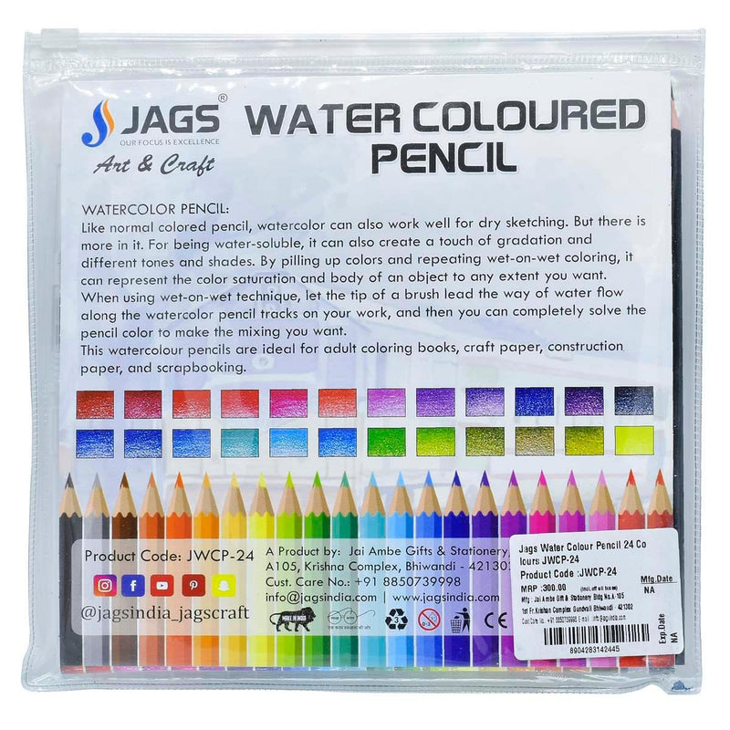 jags-mumbai Pencil Jags Water Colour Pencil 24 Colours JWCP-24