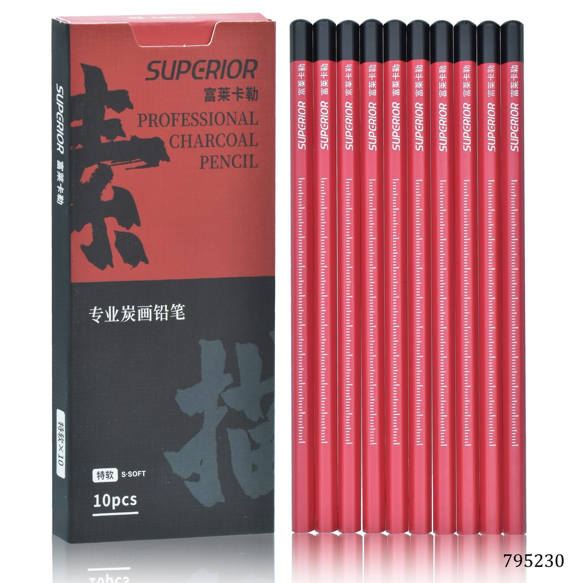 jags-mumbai Pencil Superior Profesional Chorcoal Pencil 10Pcs S Soft 795230