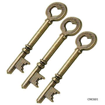 Craft Metal Charms Key Medium 3pcs CMCK01