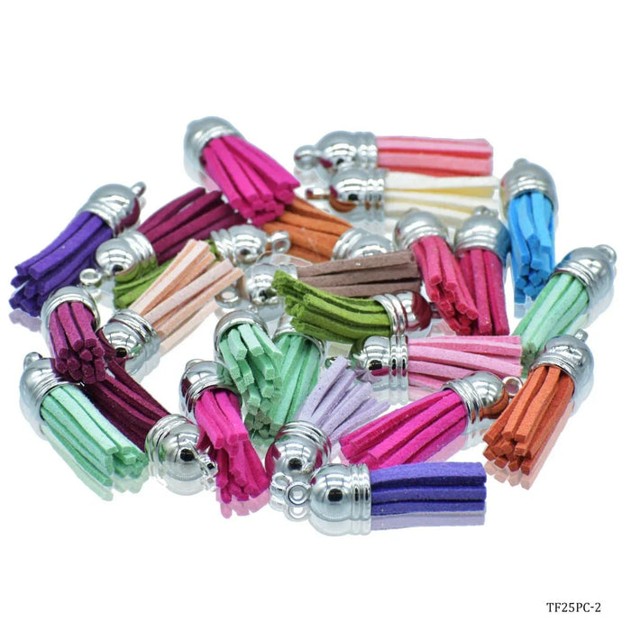 Tassel Fitting Silver Mix Colour 25 Pcs