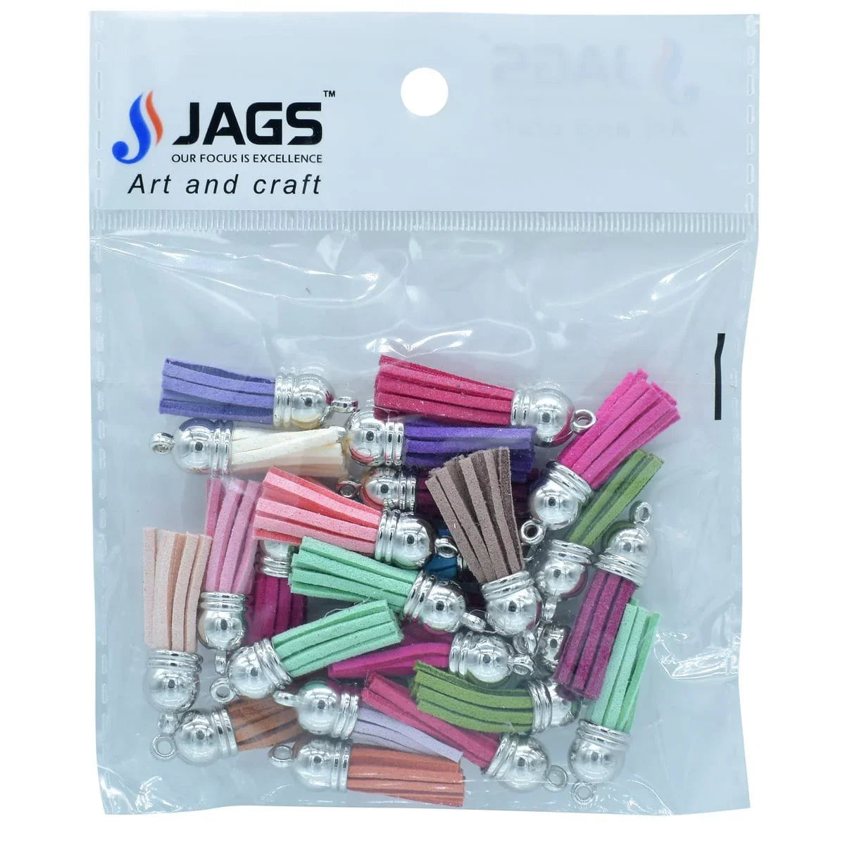 jags-mumbai Pendant Tassel Fitting Silver Mix Colour 25 Pcs