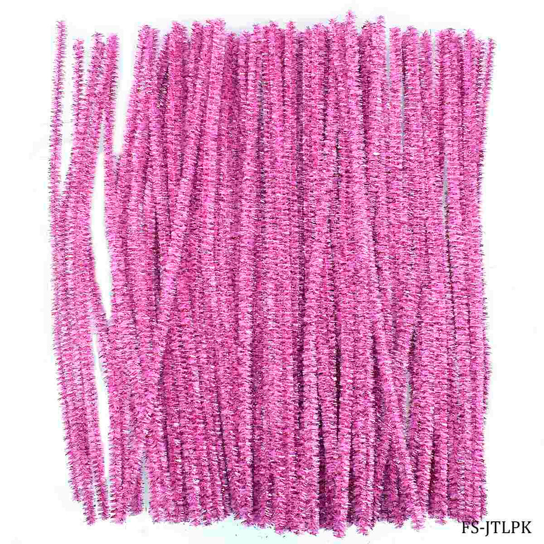 jags-mumbai Pompom & Pipe cleaner Craft Decorative Roll Glitter100pcs Pink