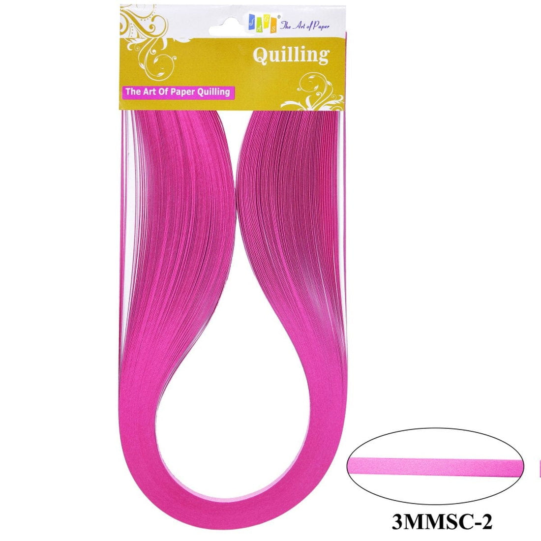 jags-mumbai Qilling Paper Quilling Strip 3mm S/C 02 Rani Pink