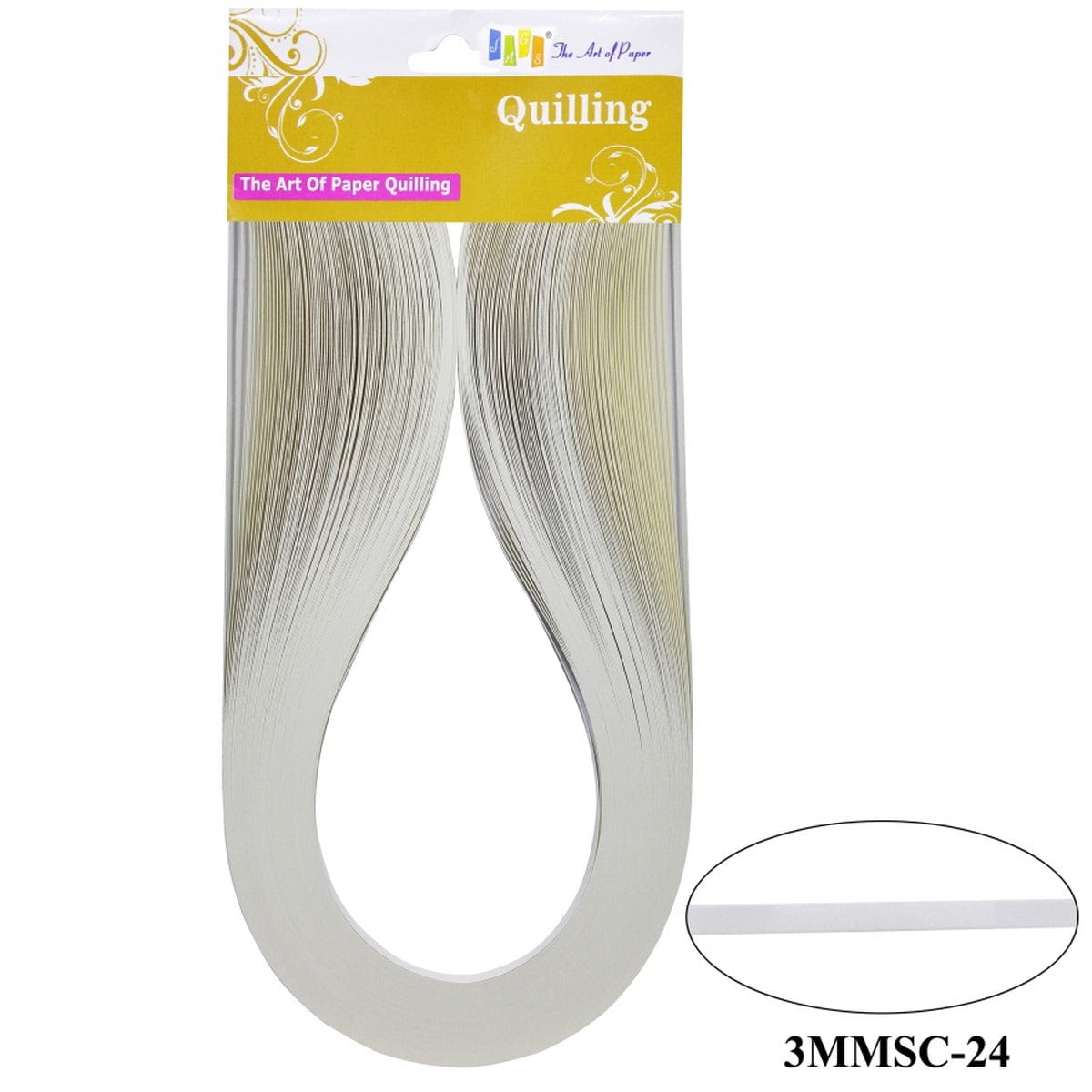 jags-mumbai Qilling Paper Quilling strip 3mm S/C 24 Off white